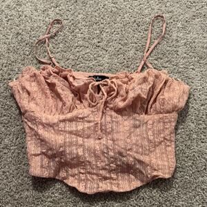 Lulus Lacey Pink Crop Tank Top